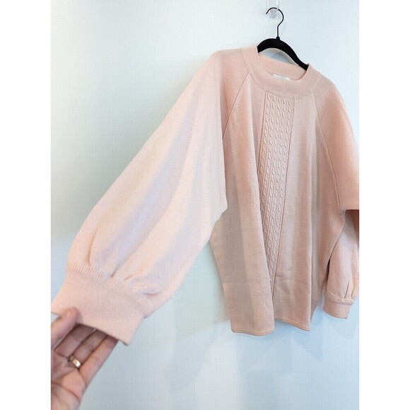 Vintage Schroder Wool Blend Cable‎ Knit Sweater Pink Plus Size 2X - Picture 4 of 10